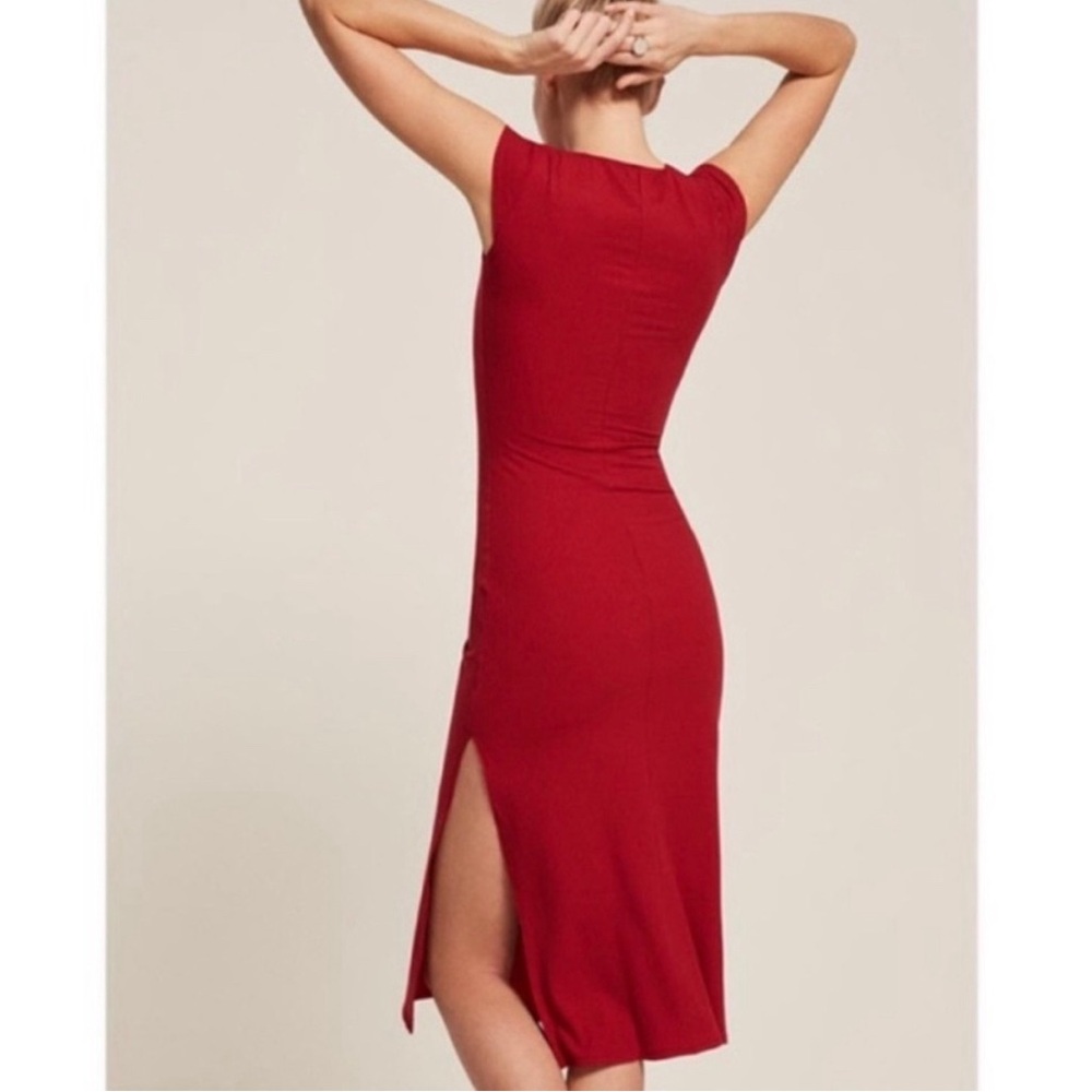 Reformation Greta Tensel Ribbed Midi Dress - Picture 5 of 9